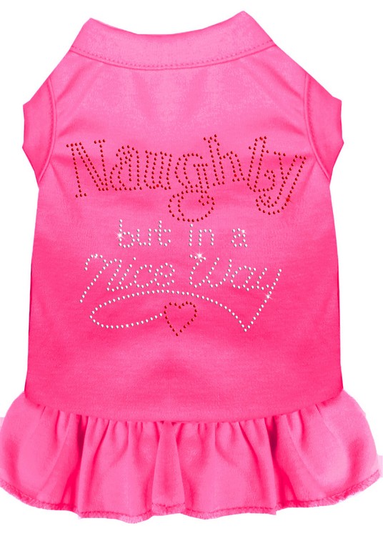 Rhinestone Naughty but in a nice way Dress Bright Pink XS